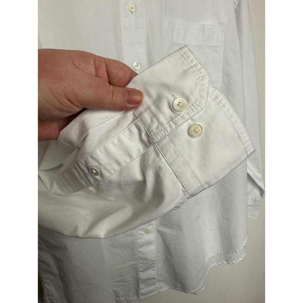 Madewell XL Oversized Button-Up Shirt White Cotton Oxford Long Sleeve Pocket NWT - Picture 7 of 14